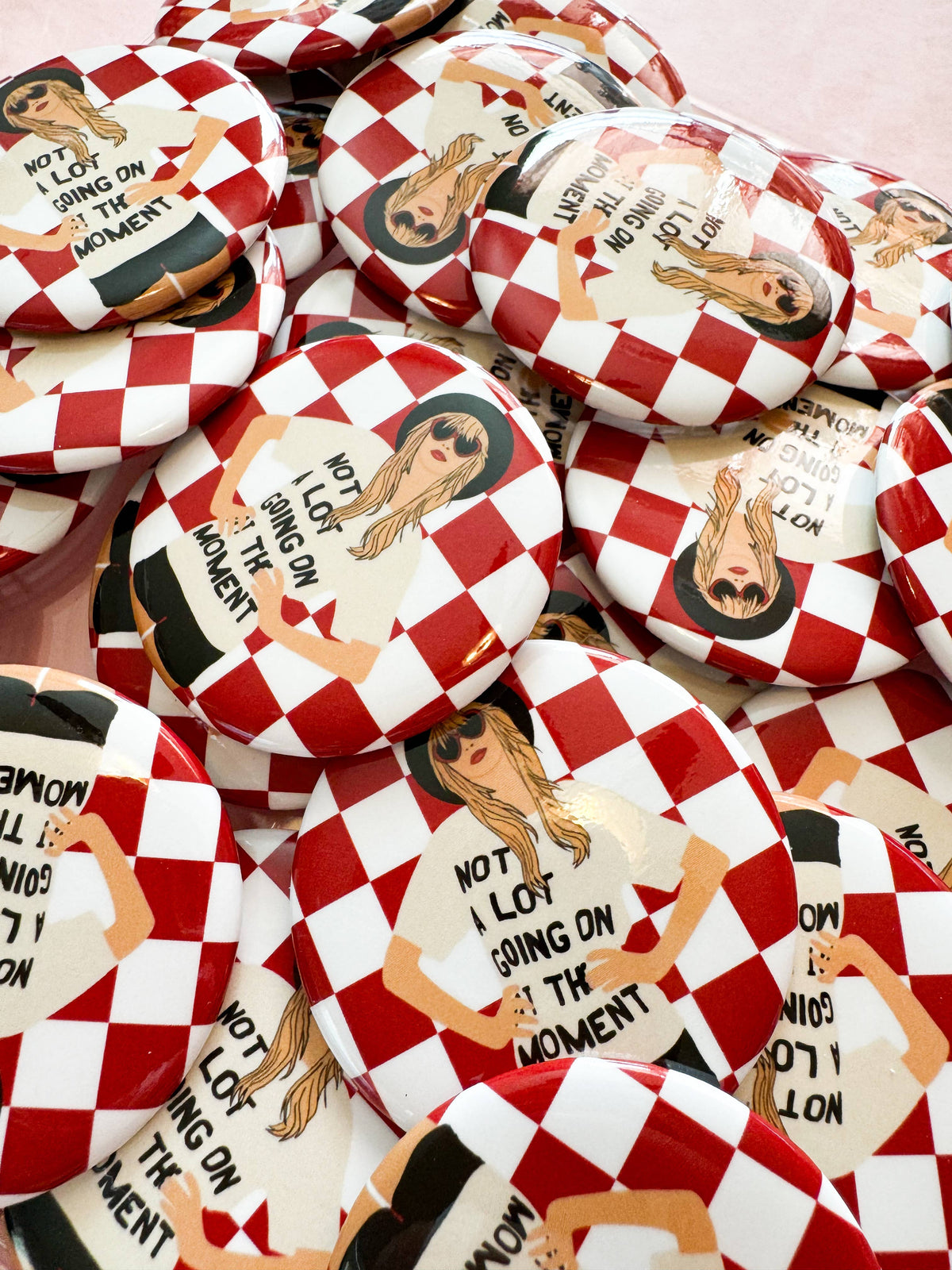 Red Checker Taylor Button – Florence and Jean