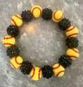 Load image into Gallery viewer, stretchy blingy softball bracelet
