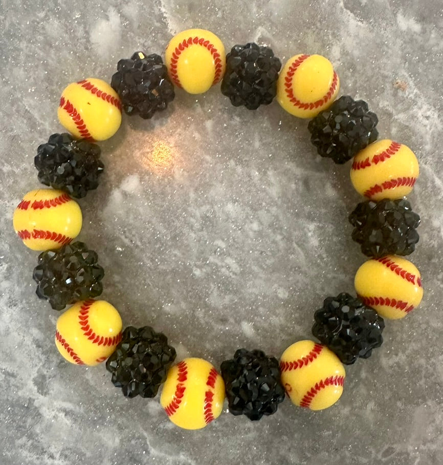 stretchy blingy softball bracelet