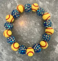 Load image into Gallery viewer, stretchy blingy softball bracelet
