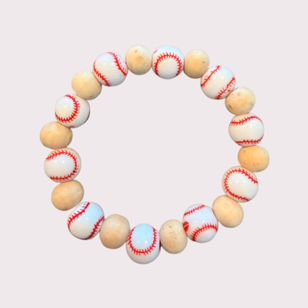 BASEBALL stretchy bracelet - STACK & RALLY by Florence and Jean