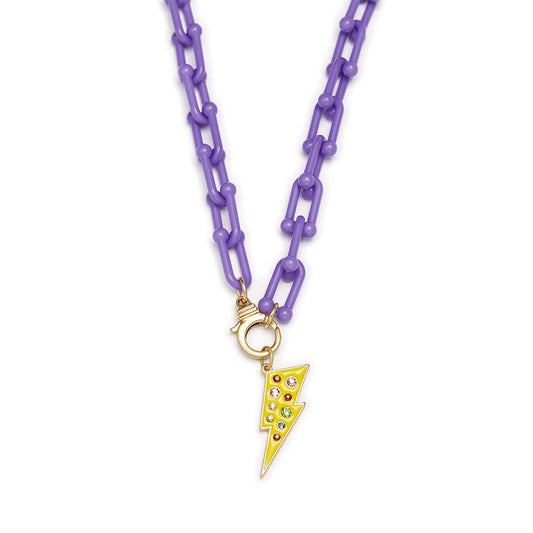 KIDS purple chain lightning necklace
