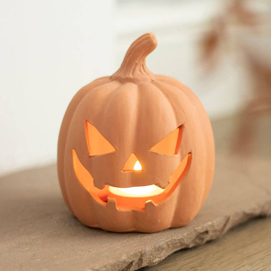 small terracotta pumpkin