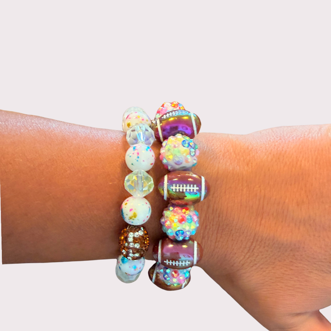 FOOTBALL stretchy bracelet - STACK & RALLY by Florence and Jean