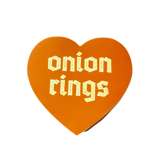 onion rings heart vinyl sticker