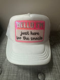 Load image into Gallery viewer, just here for the snacks YOUTH trucker
