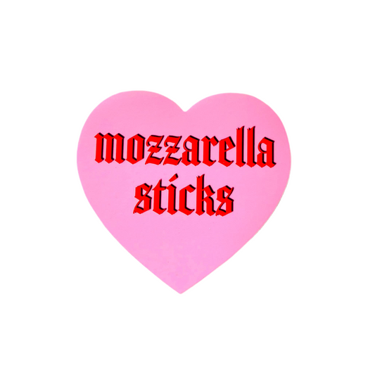 mozzarella sticks vinyl heart sticker