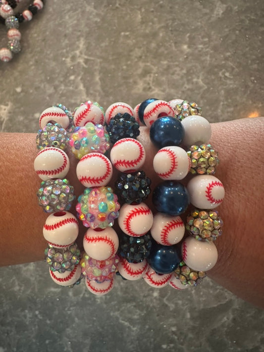 stretchy blingy baseball bracelet