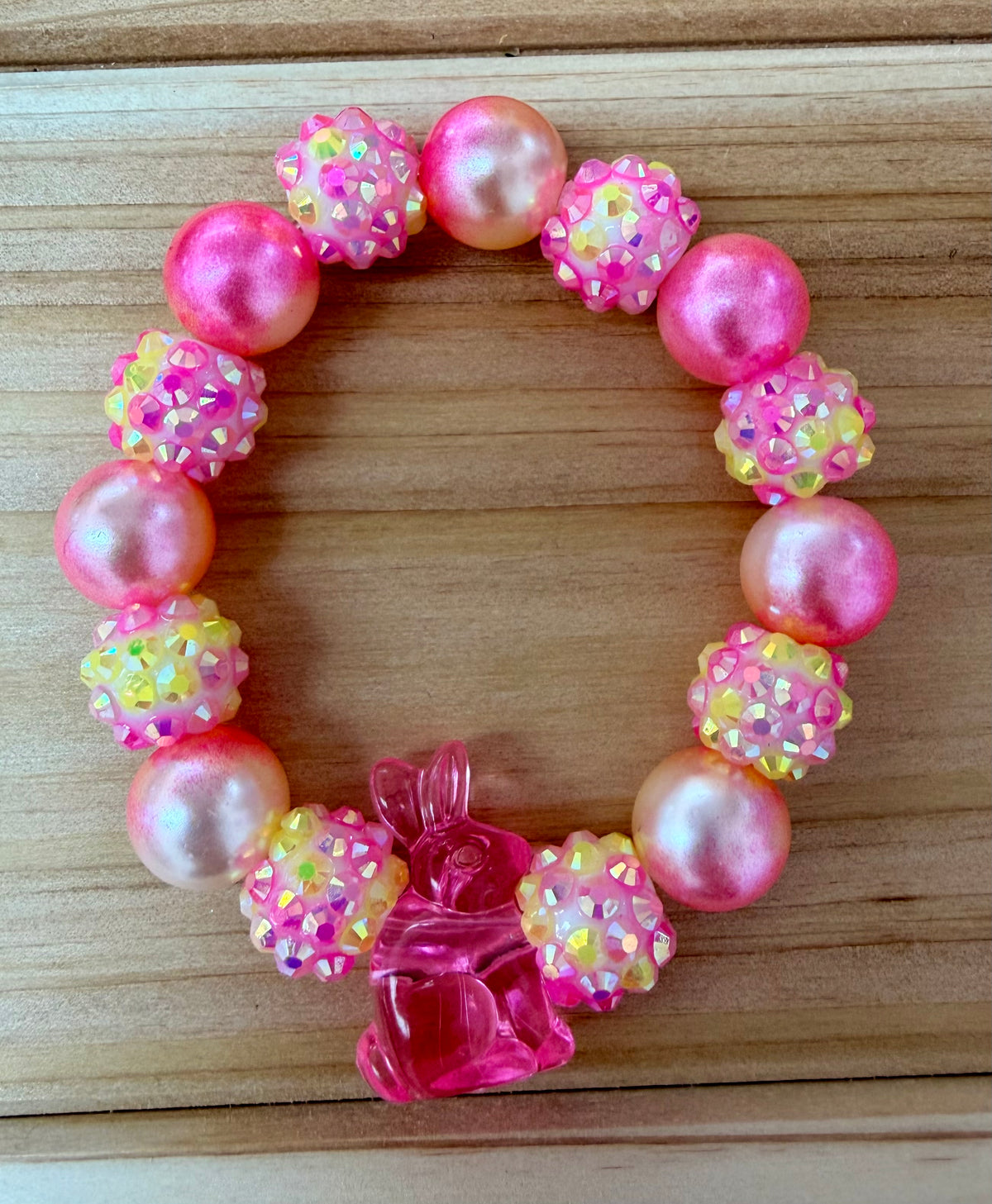 pink bunny Easter bracelet