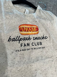 Load image into Gallery viewer, ballpark snacks fan club YOUTH tee
