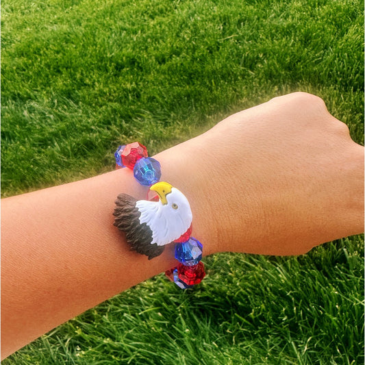 red/blue eagle bracelet