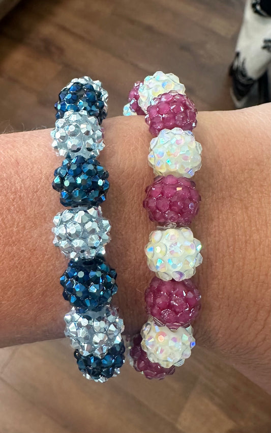 stretchy blingy school spirit bracelet