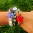 Load image into Gallery viewer, silver sparkles patriotic bracelet
