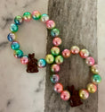 Load image into Gallery viewer, Colorful Pearly Chocolate Bunny Stretchy Bracelet
