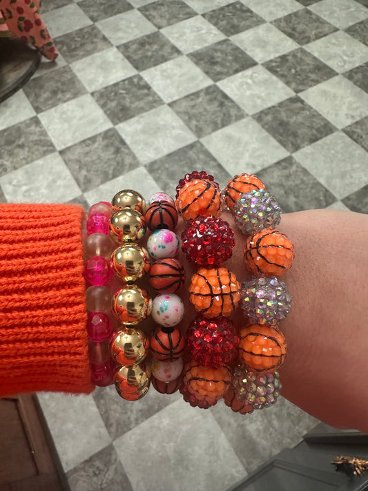 Big Bead Stretchy Basketball Bracelet