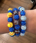 Load image into Gallery viewer, stretchy blingy football bracelet
