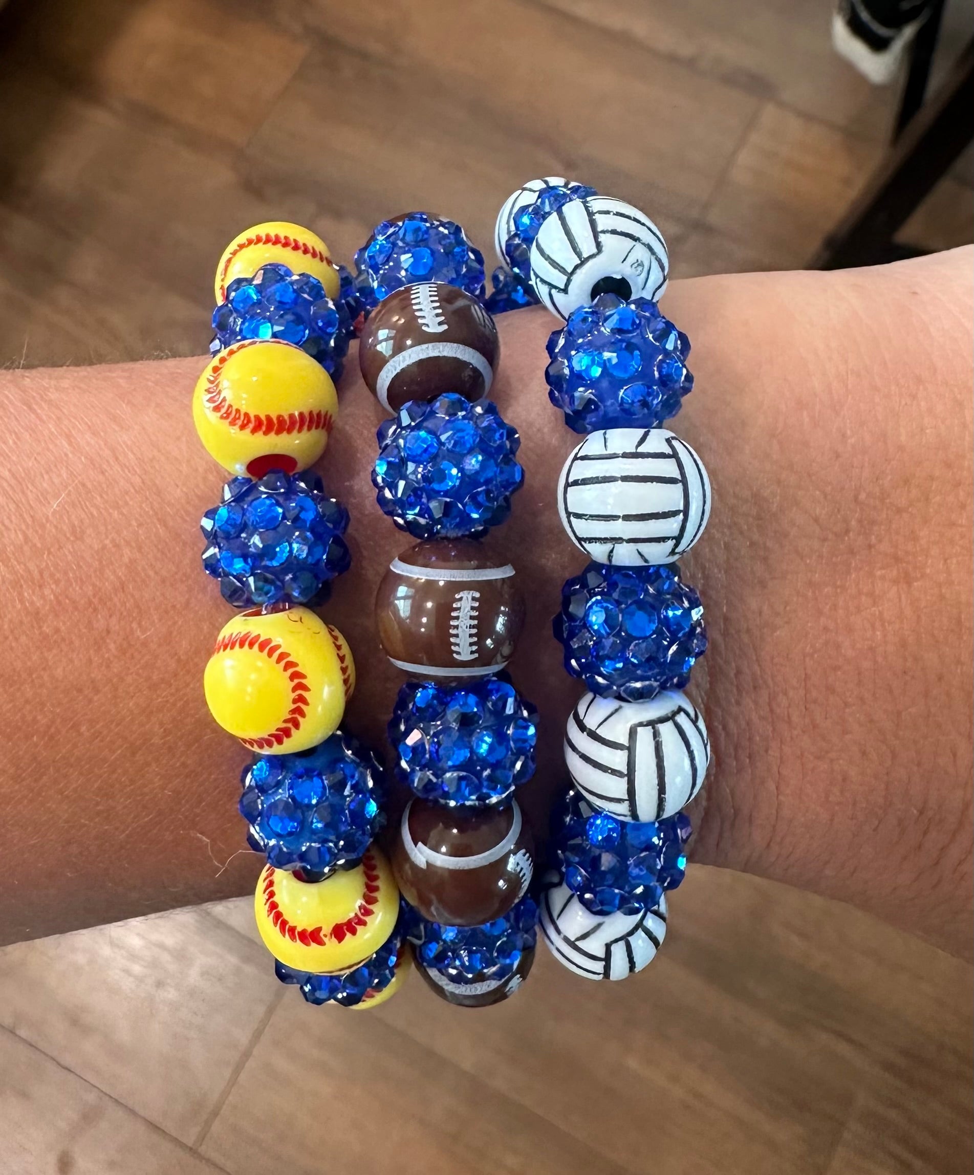 stretchy blingy football bracelet