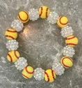 Load image into Gallery viewer, stretchy blingy softball bracelet
