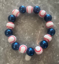 Load image into Gallery viewer, stretchy pearly baseball bracelet
