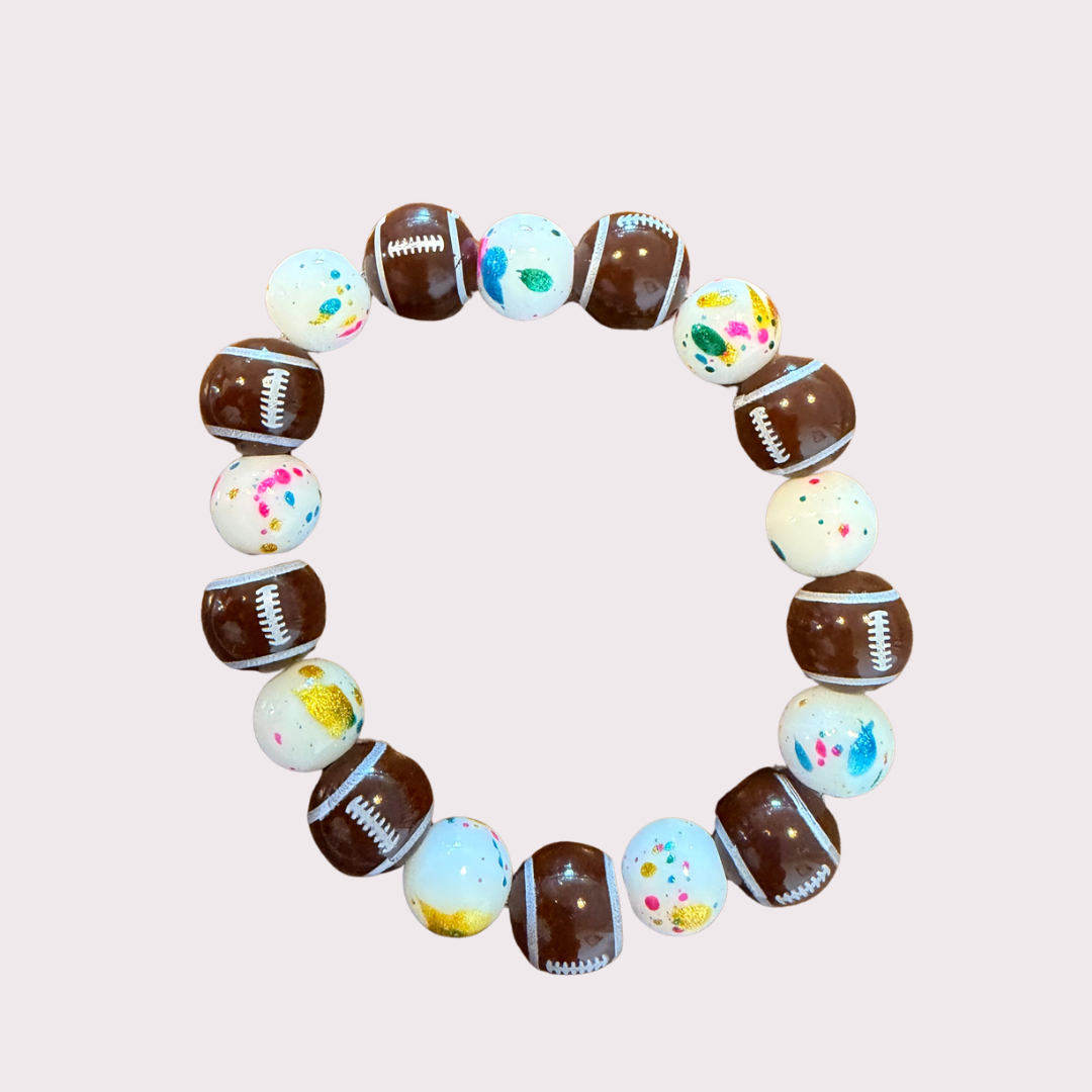 FOOTBALL stretchy bracelet - STACK & RALLY by Florence and Jean