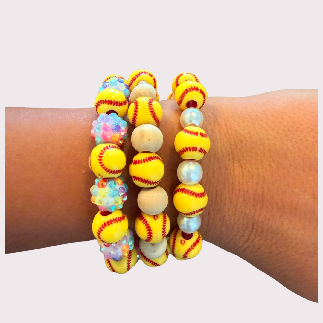 SOFTBALL stretchy bracelet - stack & RALLY by Florence and Jean