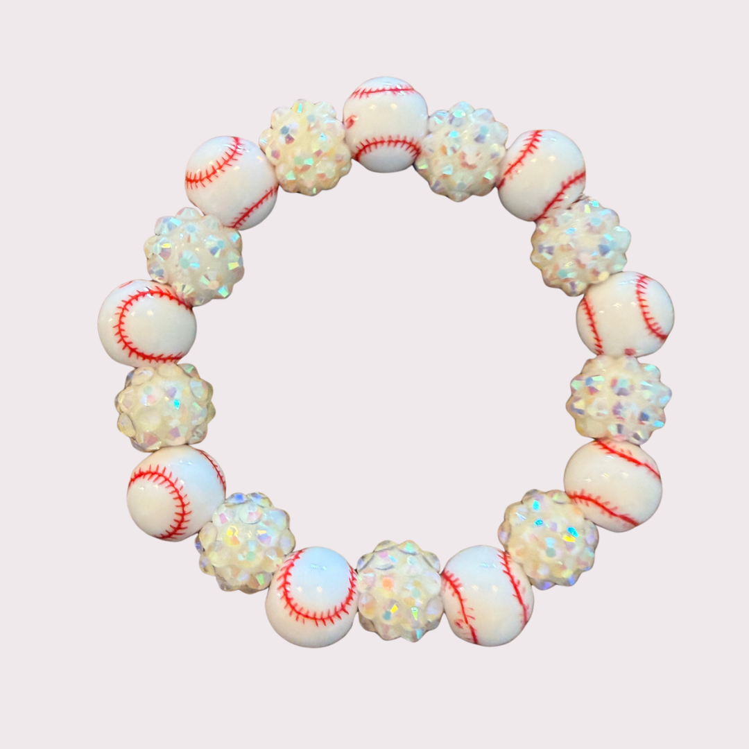 BASEBALL stretchy bracelet - STACK & RALLY by Florence and Jean