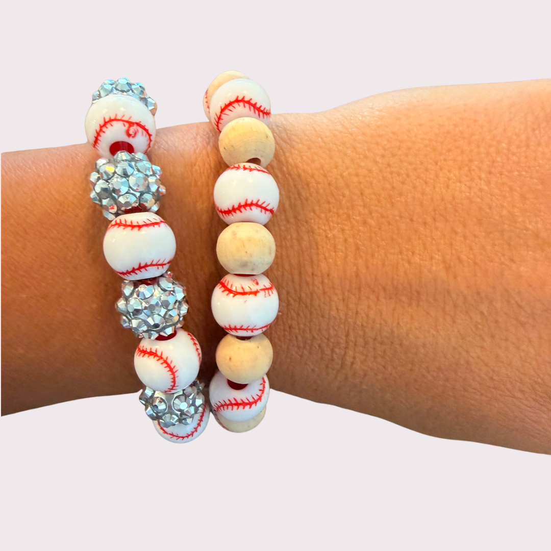 BASEBALL stretchy bracelet - STACK & RALLY by Florence and Jean