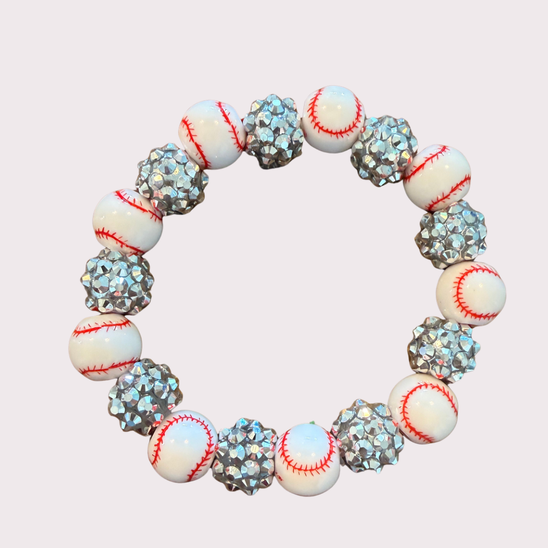 BASEBALL stretchy bracelet - STACK & RALLY by Florence and Jean