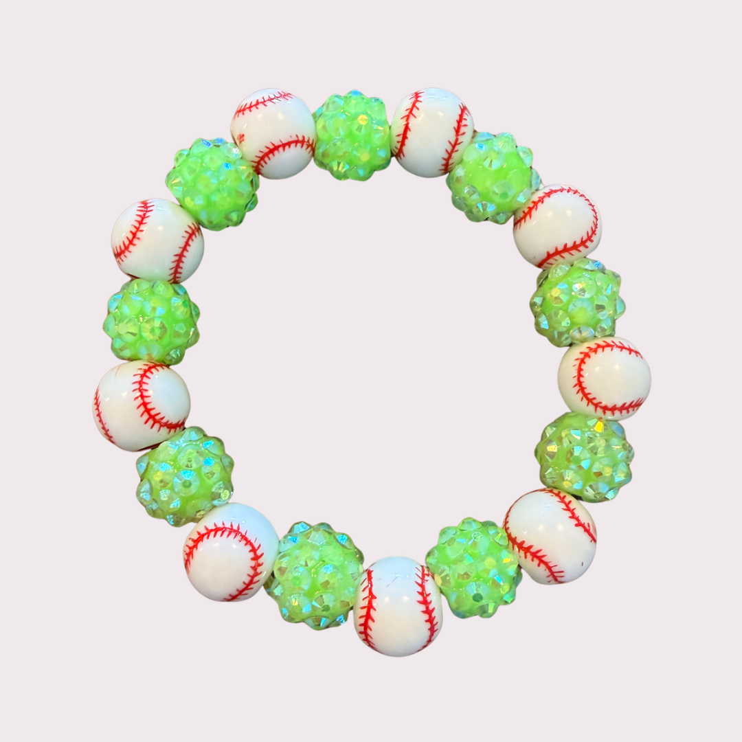 BASEBALL stretchy bracelet - STACK & RALLY by Florence and Jean