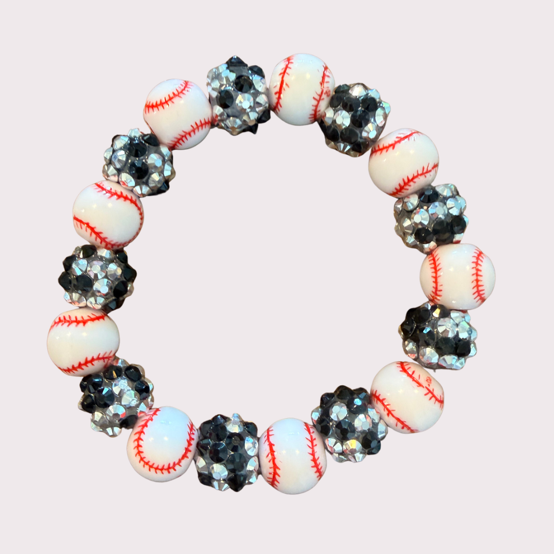 BASEBALL stretchy bracelet - STACK & RALLY by Florence and Jean