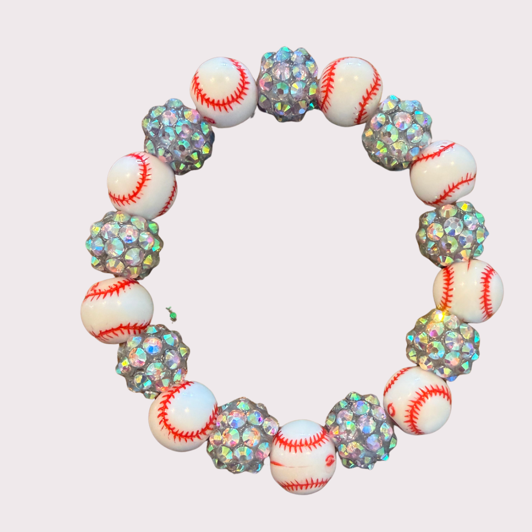 BASEBALL stretchy bracelet - STACK & RALLY by Florence and Jean