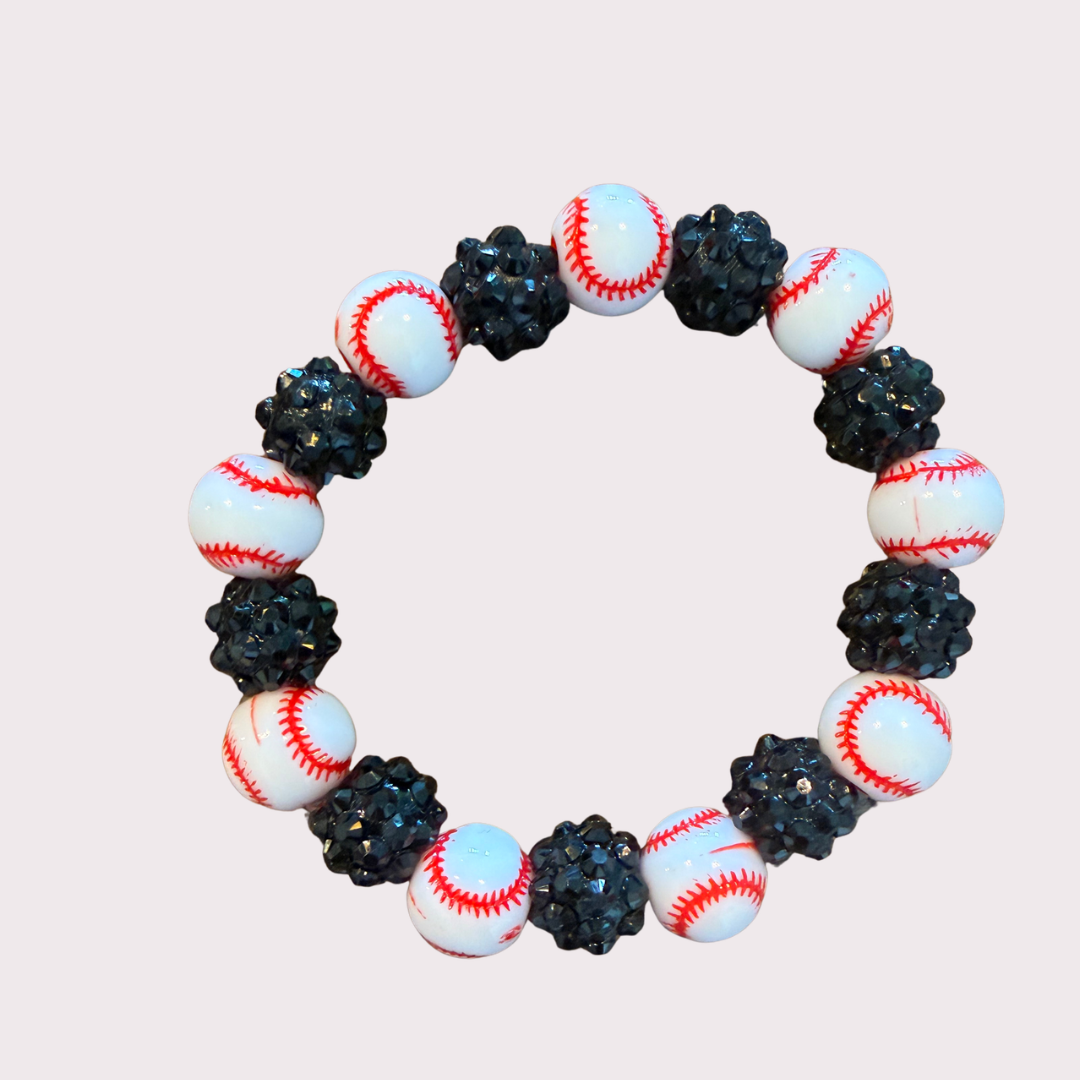 BASEBALL stretchy bracelet - STACK & RALLY by Florence and Jean