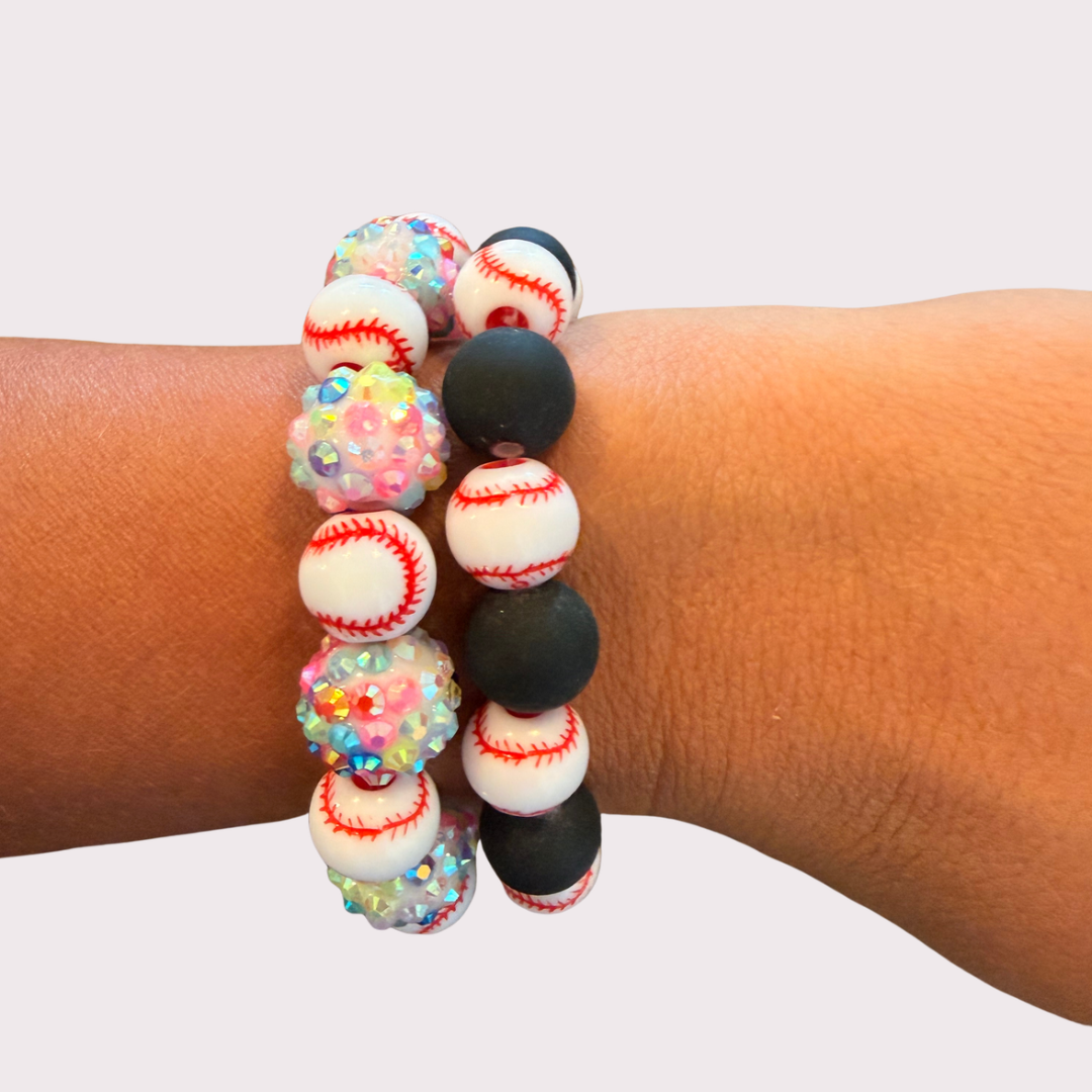 BASEBALL stretchy bracelet - STACK & RALLY by Florence and Jean