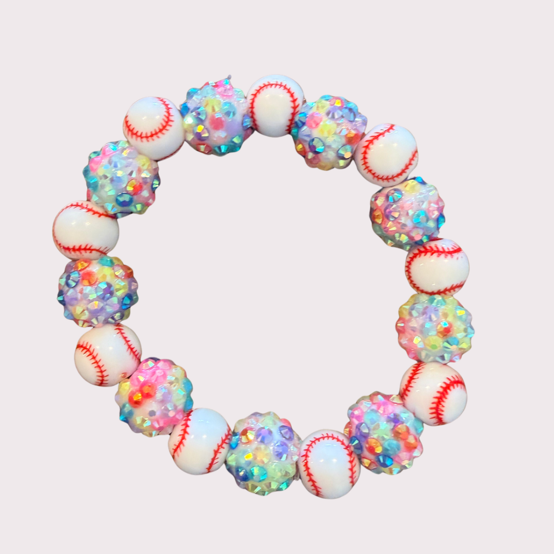 BASEBALL stretchy bracelet - STACK & RALLY by Florence and Jean