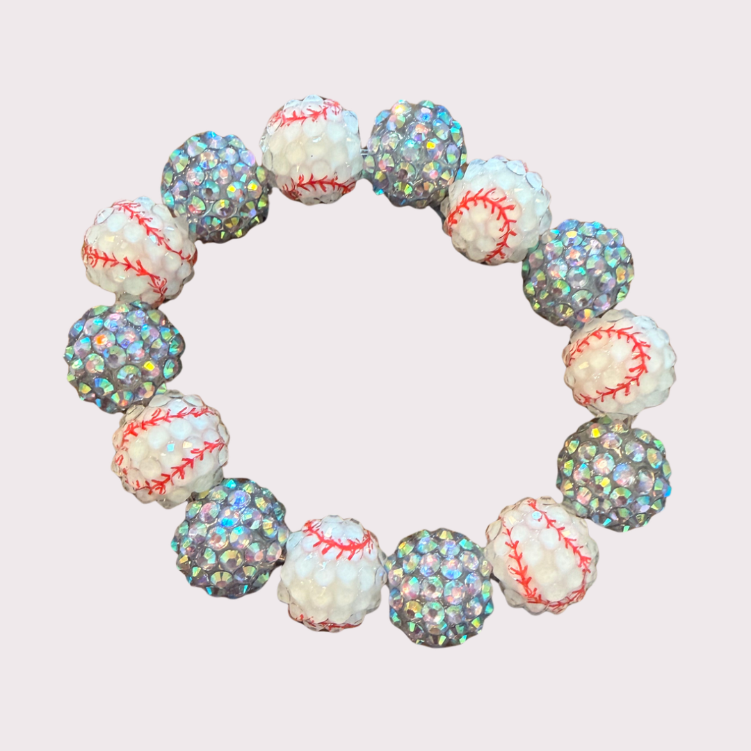 BASEBALL stretchy bracelet - STACK & RALLY by Florence and Jean