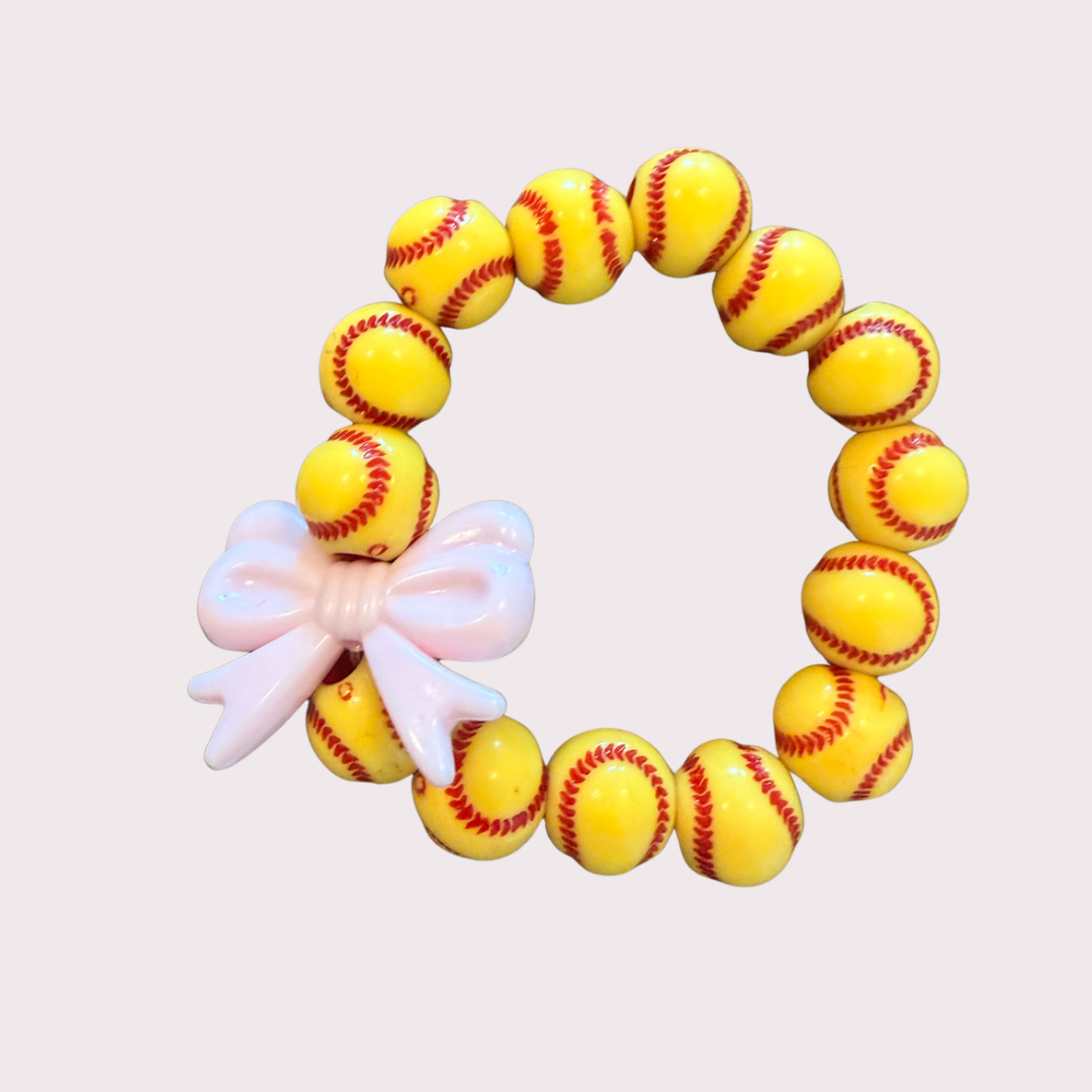 SOFTBALL strecthy bracelets for KIDS - STACK & RALLY by Florence and Jean