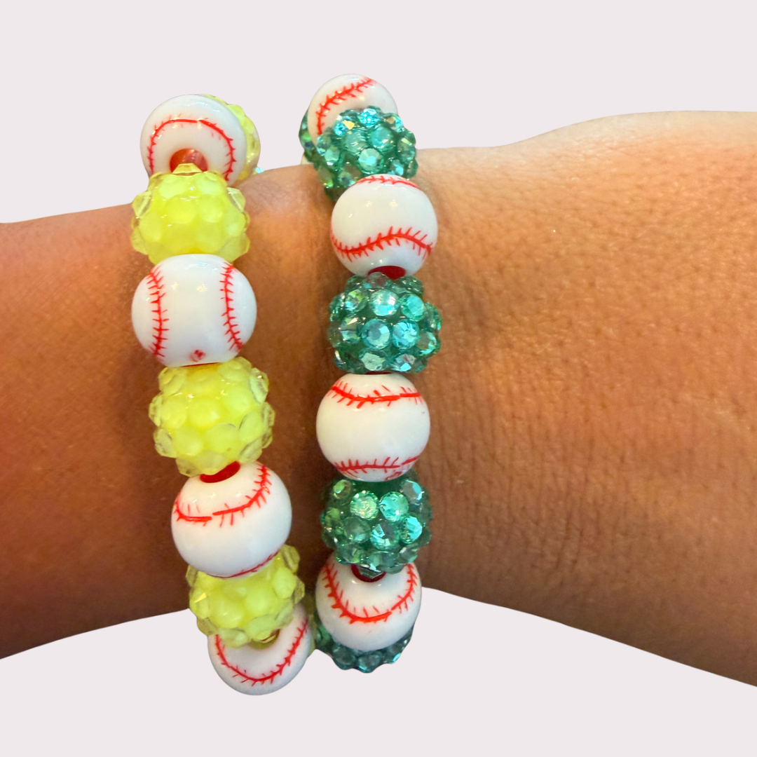 BASEBALL stretchy bracelet - STACK & RALLY by Florence and Jean