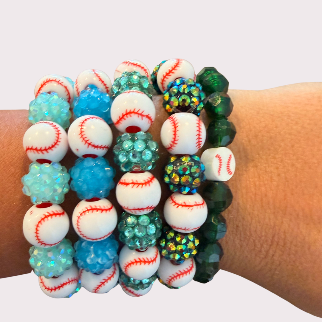 BASEBALL stretchy bracelet - STACK & RALLY by Florence and Jean