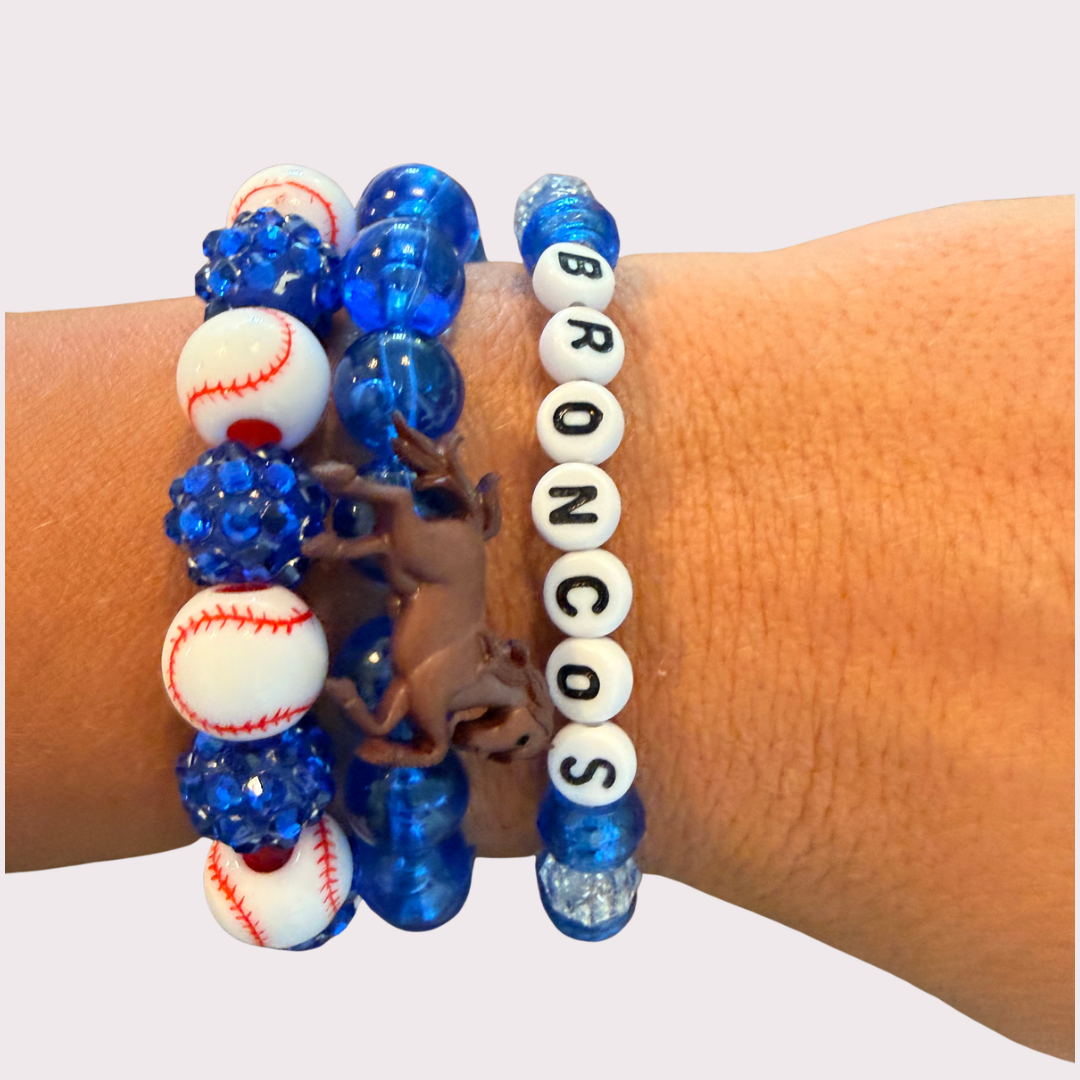 BASEBALL stretchy bracelet - STACK & RALLY by Florence and Jean