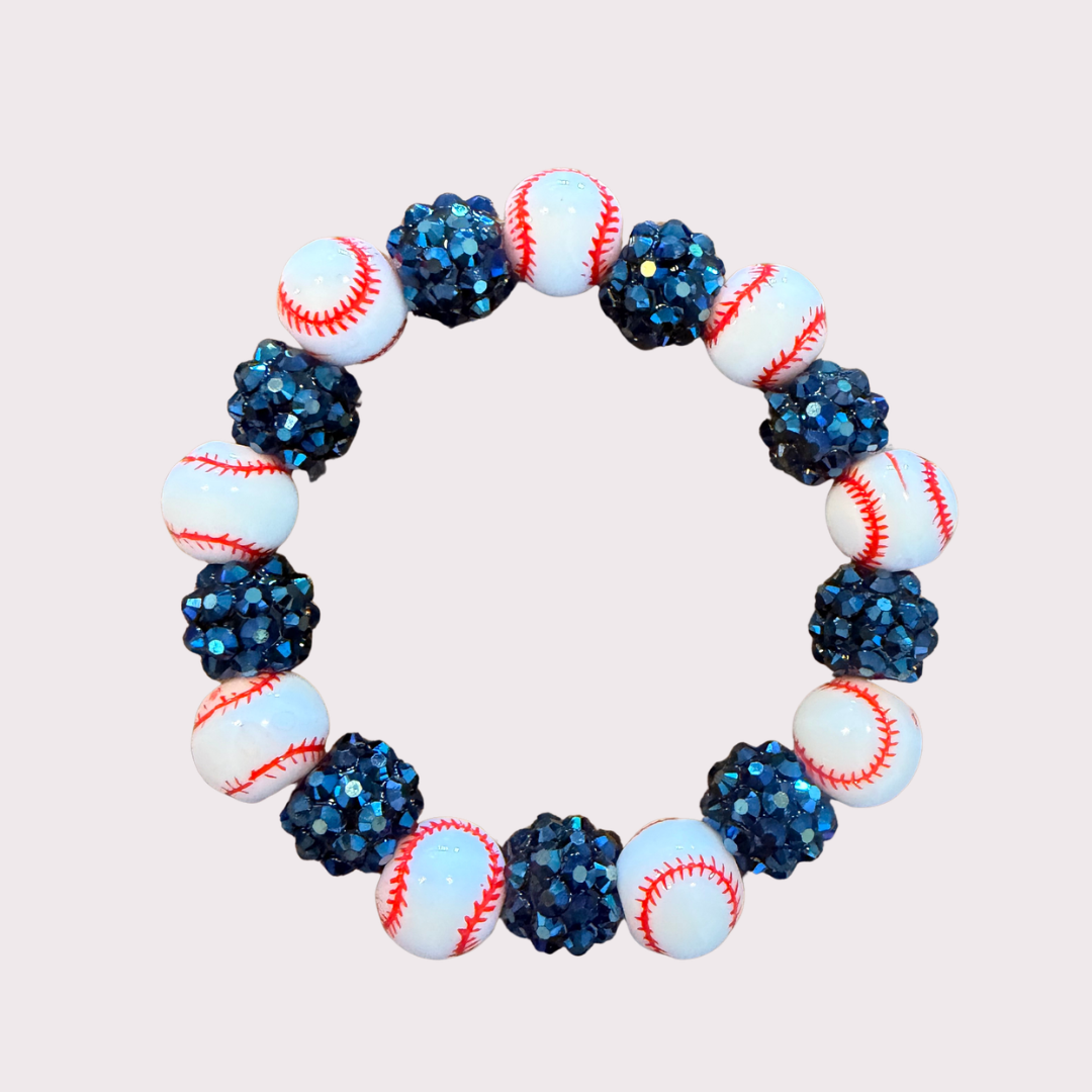 BASEBALL stretchy bracelet - STACK & RALLY by Florence and Jean