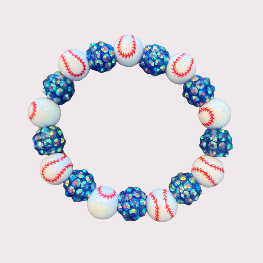 BASEBALL stretchy bracelet - STACK & RALLY by Florence and Jean