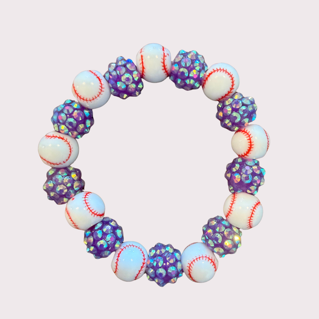 BASEBALL stretchy bracelet - STACK & RALLY by Florence and Jean