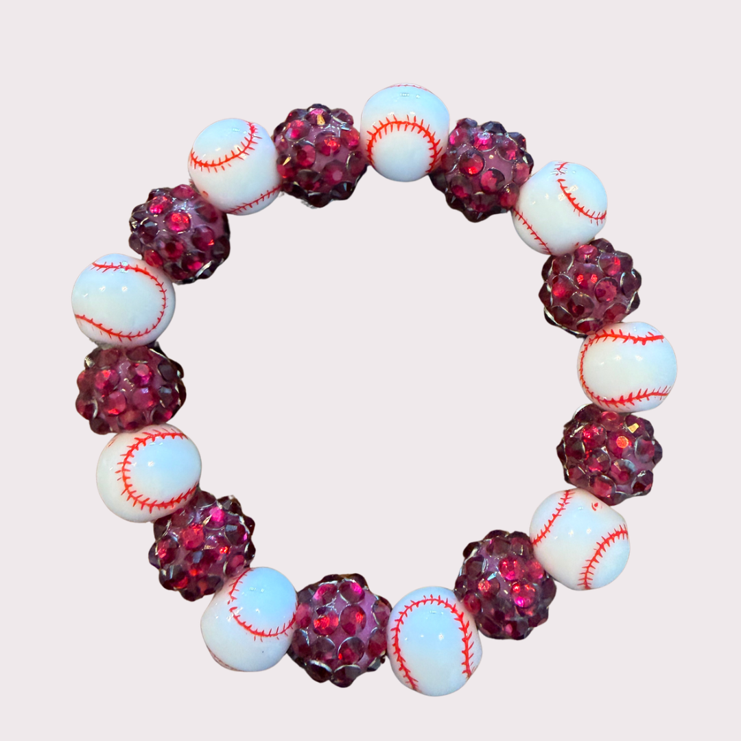 BASEBALL stretchy bracelet - STACK & RALLY by Florence and Jean
