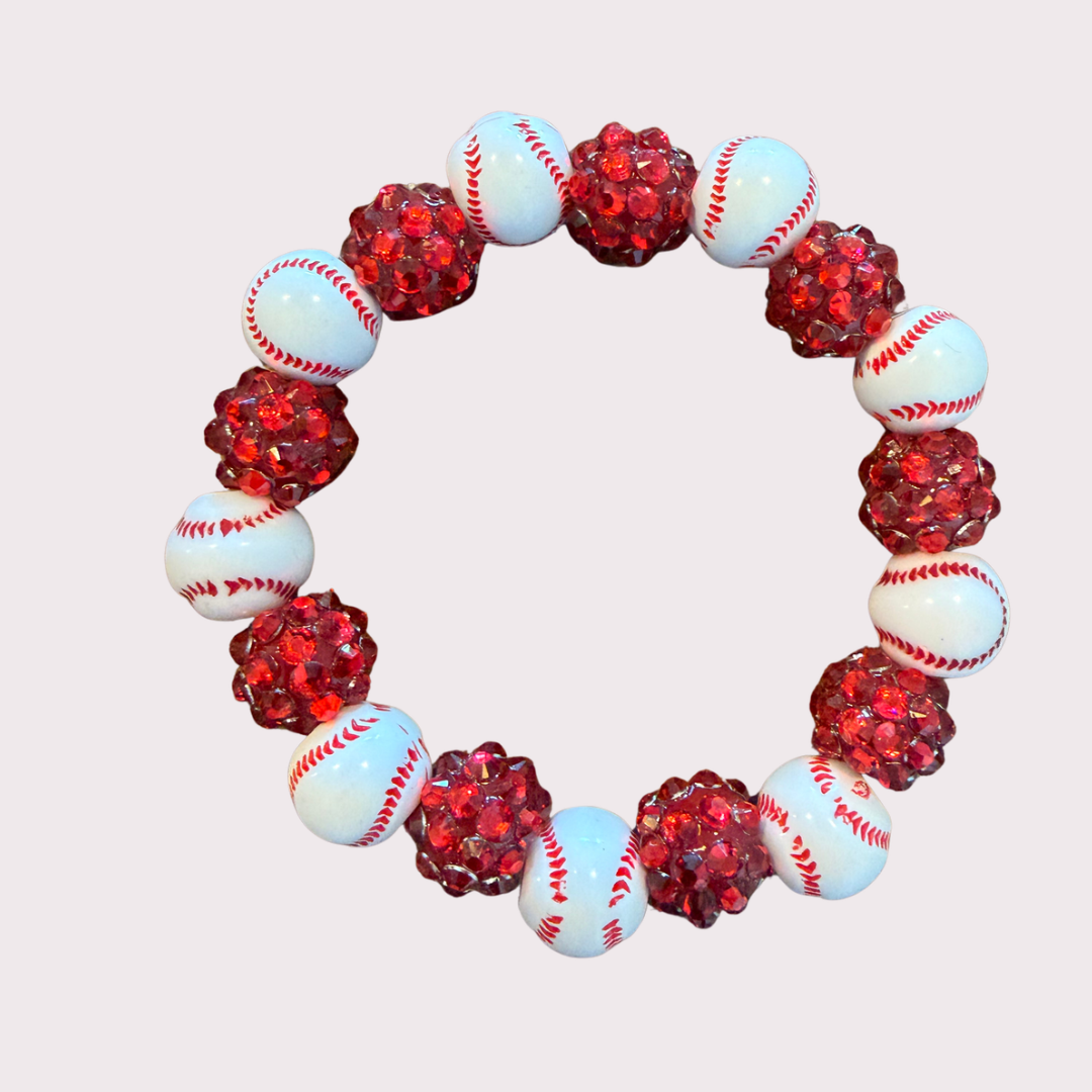 BASEBALL stretchy bracelet - STACK & RALLY by Florence and Jean