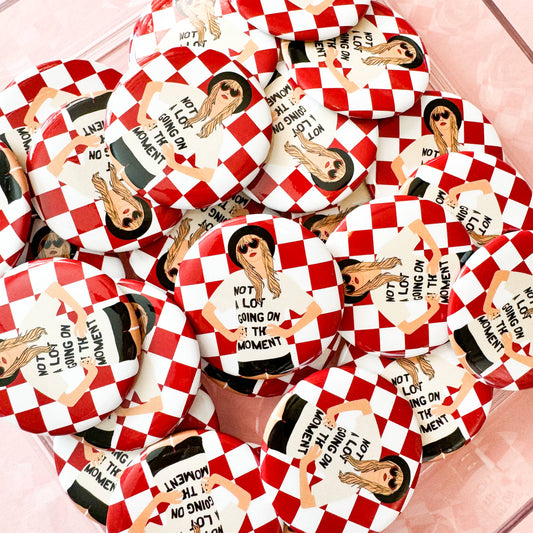red checkered taylor button