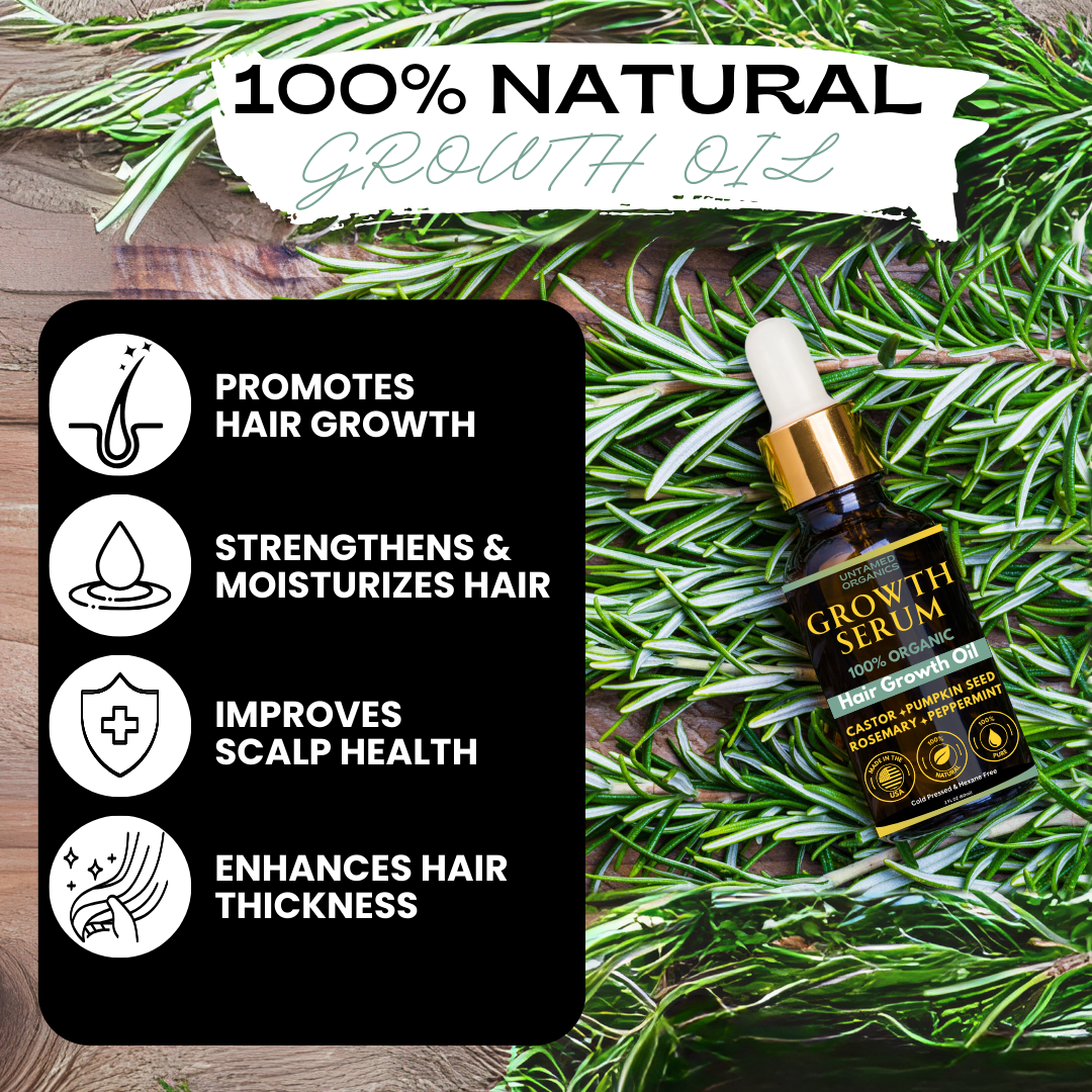 Organic Hair Growth Oil | 2 Fl. Oz. Glass Dropper