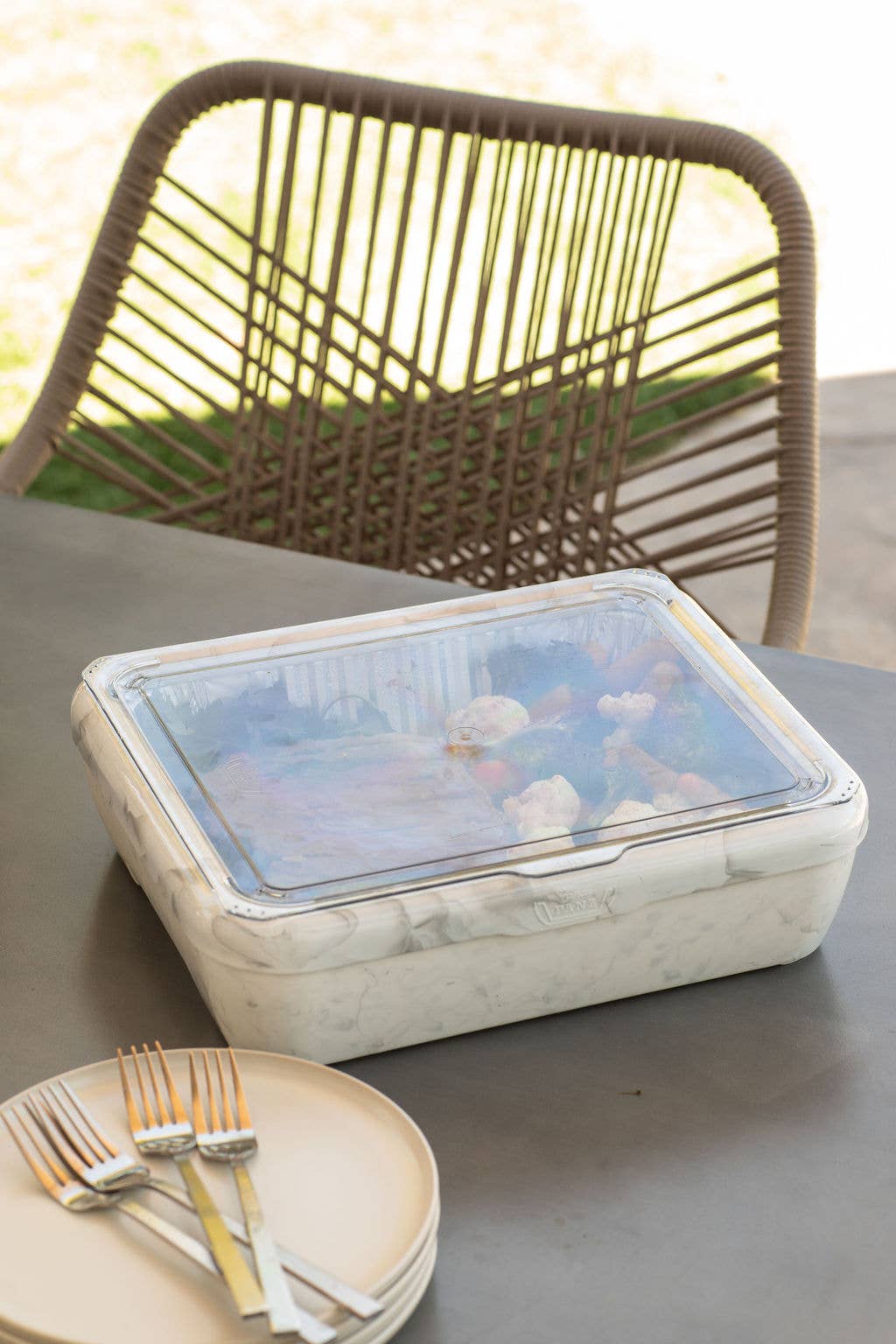 Fancy Panz Premium Set - Pan Frame w/Lid & Hot or Cold Gel Pack - Marble