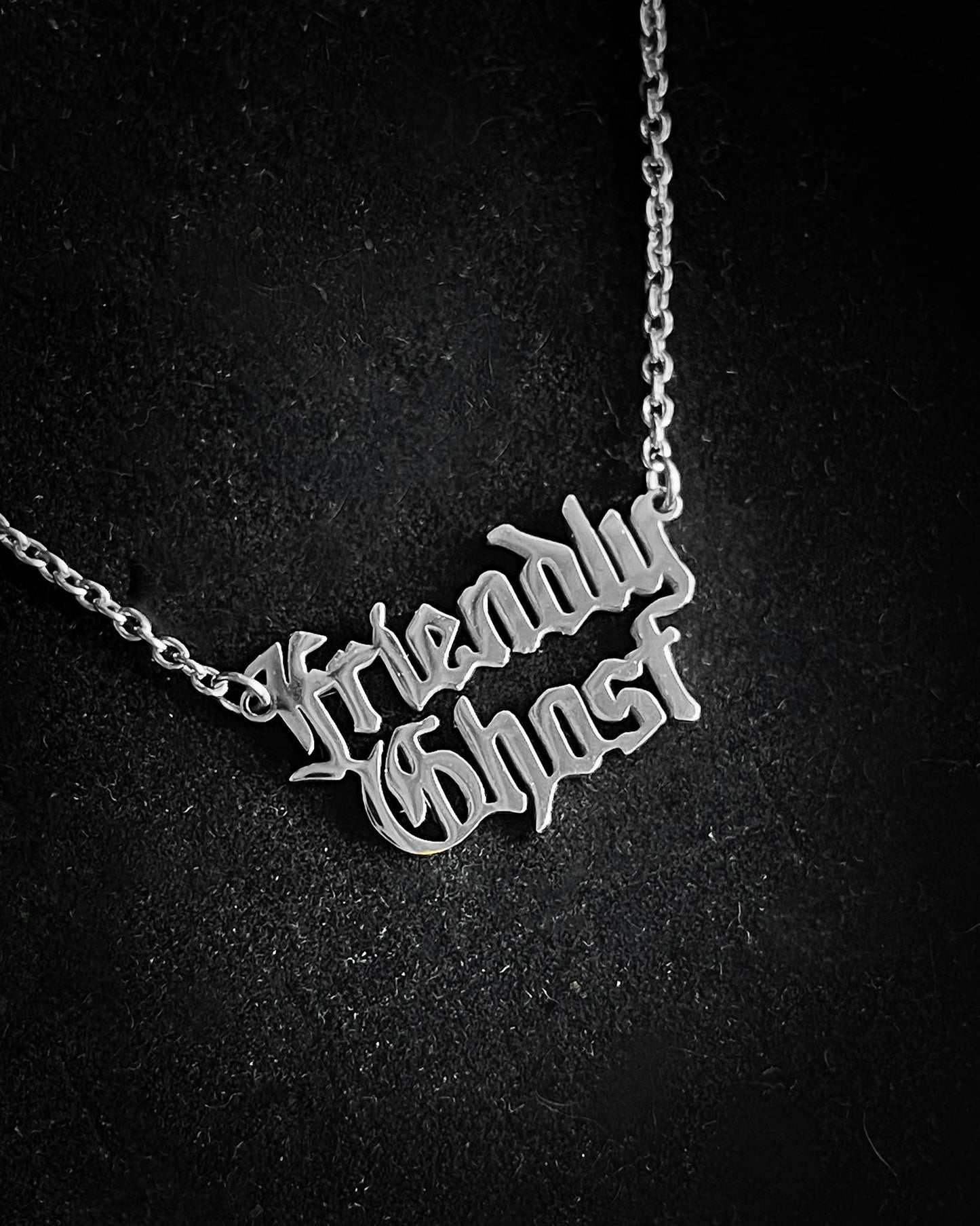 Ghost Nameplate Stainless Steel Necklace 