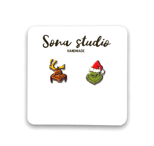 Mean One Christmas Earrings