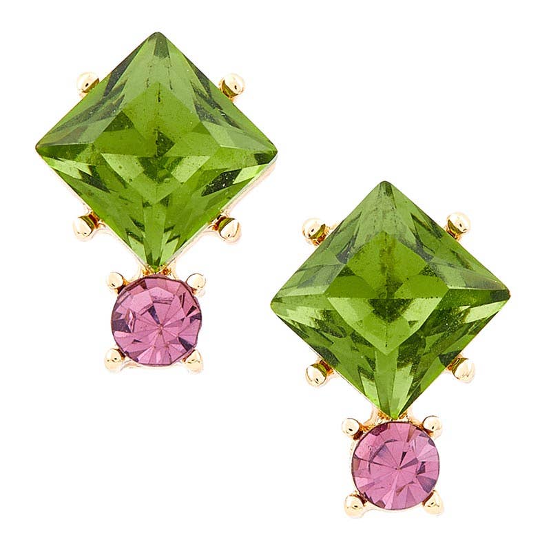 Holiday Stud Earrings & Trinket Tray Set -Tree Tops Glisten